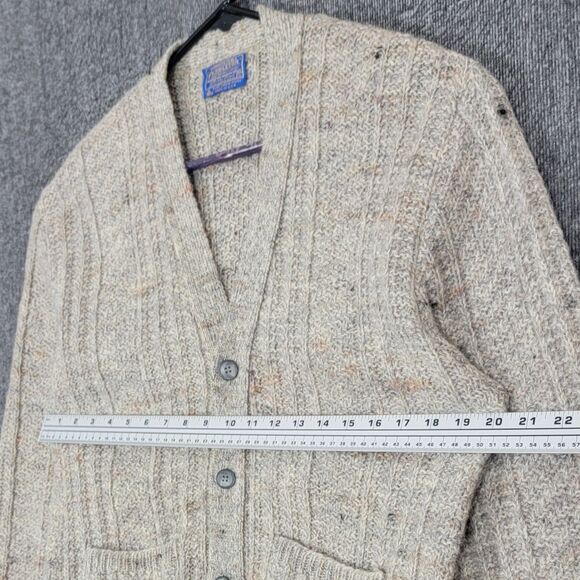 Vintage Pendleton Sweater Mens XL Beige 100% Pure Virgin Wool Cardigan USA Made - Picture 5 of 12